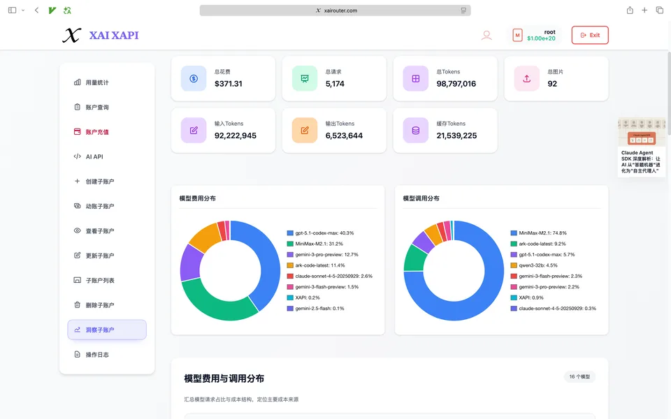 XAI 企业套餐：6000 元/月起自建企业级 AI API 服务站，AI Coding、业务高并发与生图一次交付